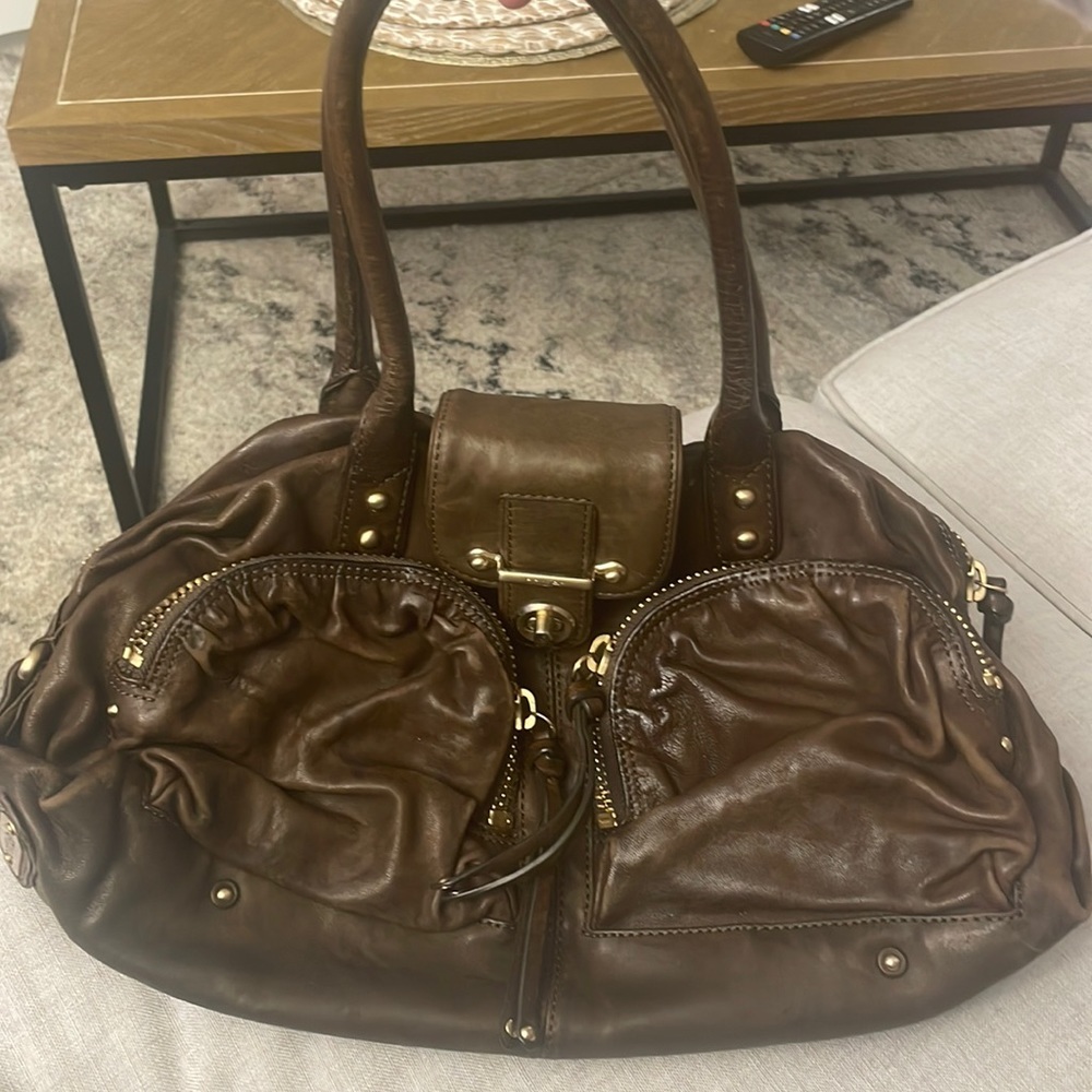 Botkier bianca leather satchel (brown leather with gold hardware)